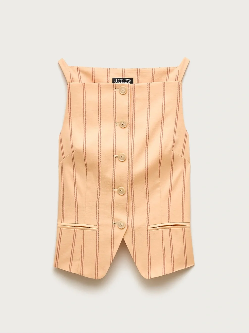J. Crew Peach Striped Button-Front Vest - Picture 2 of 3